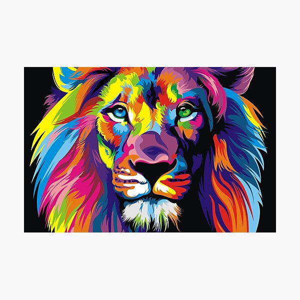 Item preview, Banksy Rainbow Lion Graffiti Pop Art Painting designed and sold by bufumofo.