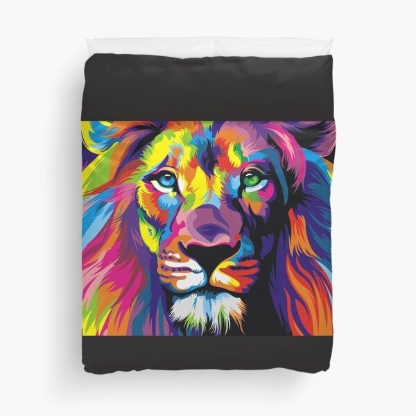 Banksy Rainbow Lion Graffiti Pop Art Painting Duvet Cover