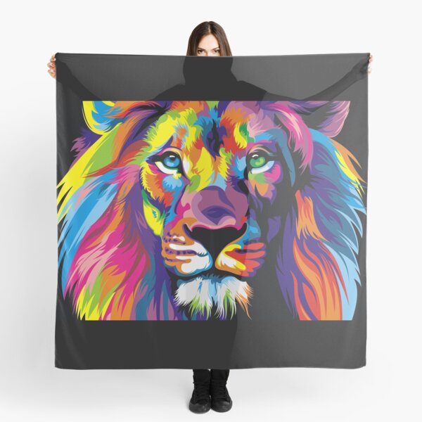 Banksy Rainbow Lion Graffiti Pop Art Painting Scarf
