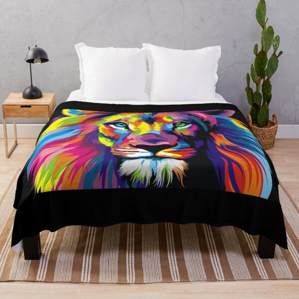 Item preview, Banksy Rainbow Lion Graffiti Pop Art Painting designed and sold by bufumofo.