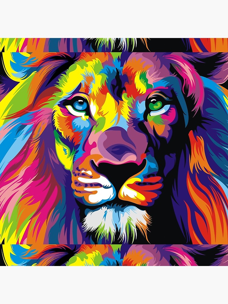 rainbow lion painting