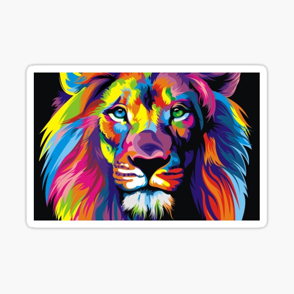 Banksy Rainbow Lion Graffiti Pop Art Painting Sticker
