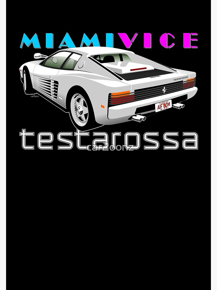 Ferrari Testarossa from Miami Vice Poster for Sale by car2oonz