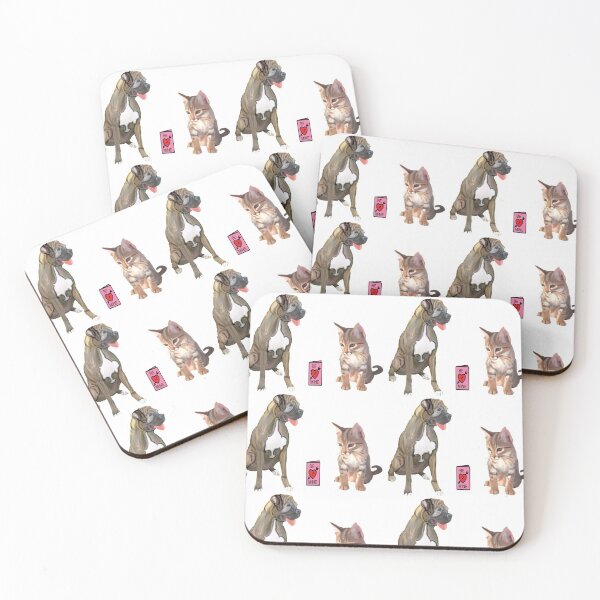 Item preview, Kitty + Puppy Love designed and sold by kristalcurt.