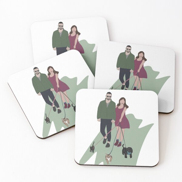 Item preview, Couple walking pets designed and sold by Kara J. Ammon.
