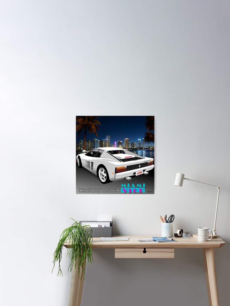 Miami Vice Ferrari Testarossa Poster - Winter Museo