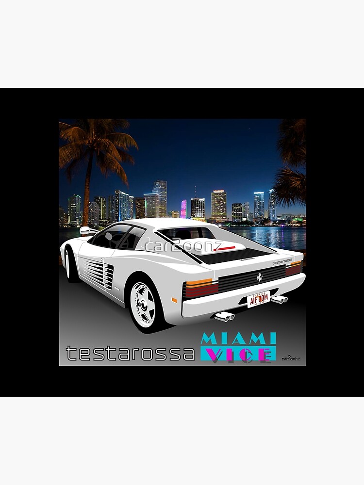 Ferrari Testarossa from Miami Vice Poster for Sale by car2oonz