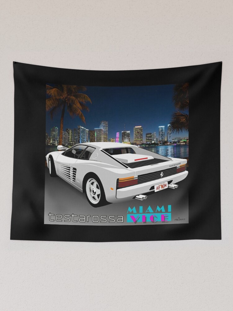 Ferrari Testarossa from Miami Vice Poster for Sale by car2oonz