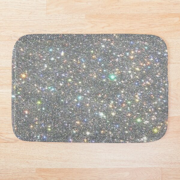 Silver Sparkle Glitter Design Bath Mat