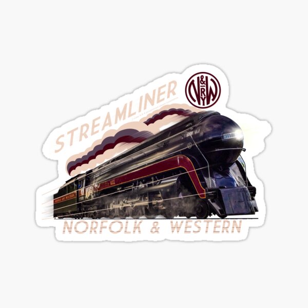  The Gorgeous Norfolk and Western Streamliner Steam Train Locomotive Engine Sticker