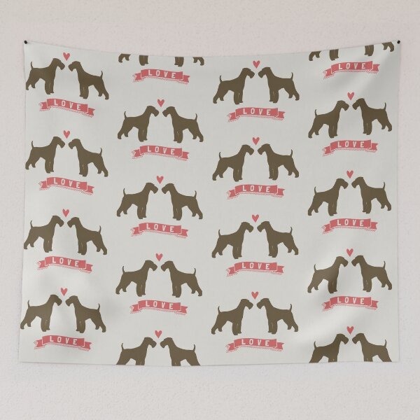 Item preview, Airedale Terriers in Love | Dog Silhouettes with Heart designed and sold by Jenn Inashvili.