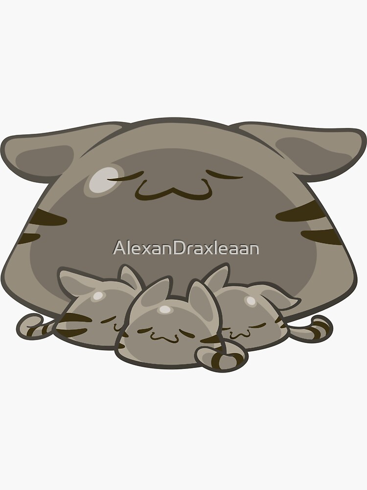 "Sleepy Tabby Slimes" Sticker for Sale by AlexanDraxleaan | Redbubble