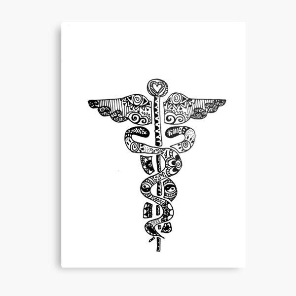 Registered Nurse Zentangle Metal Print