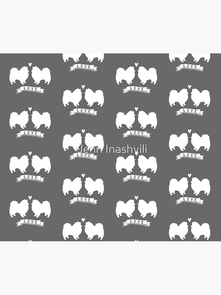 American Eskimo Dogs in Love | Eskie Silhouettes with Heart by ShortCoffee