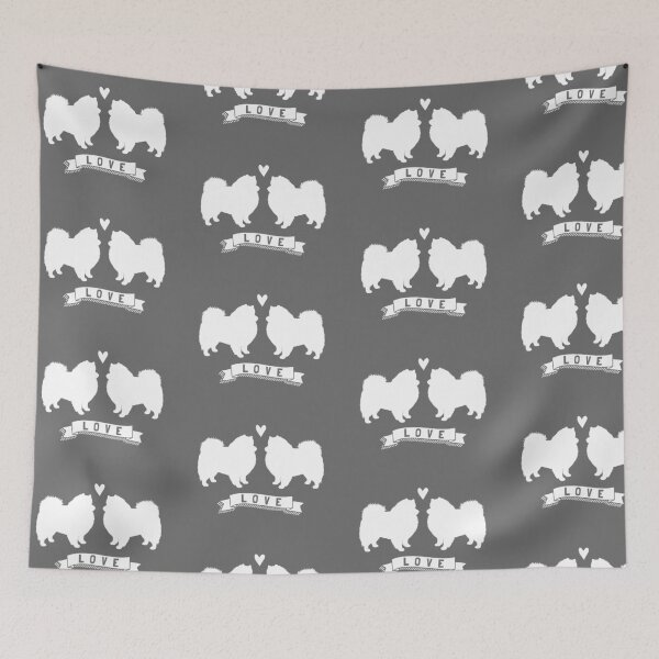 Item preview, American Eskimo Dogs in Love | Eskie Silhouettes with Heart designed and sold by Jenn Inashvili.