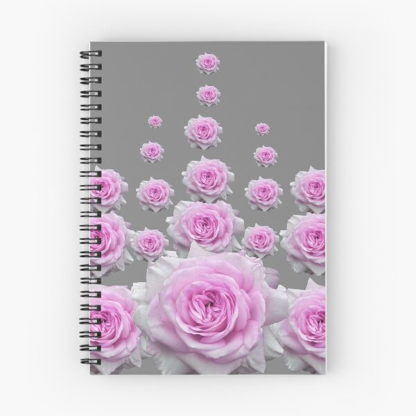 Item preview, STACKED PINK ROSES GARDEN ON GREY ART designed and sold by sharlesart.
