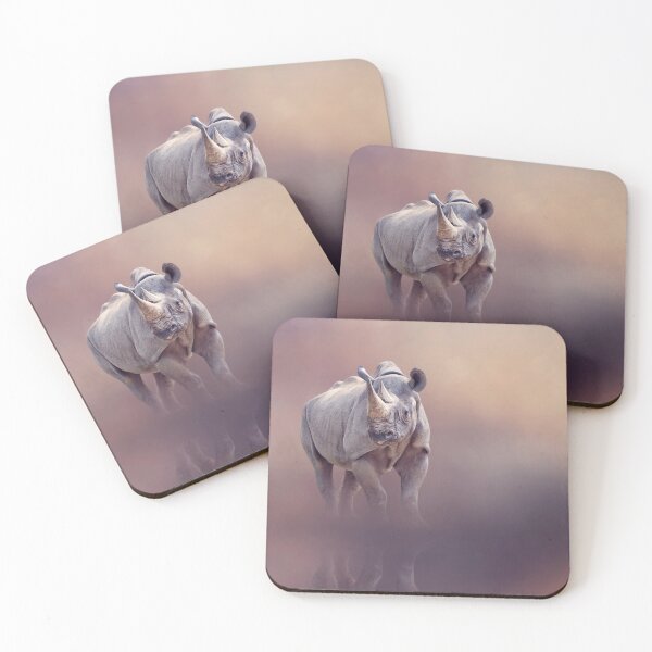 Item preview, black rhinoceros potrait with reflection designed and sold by svetlanna.