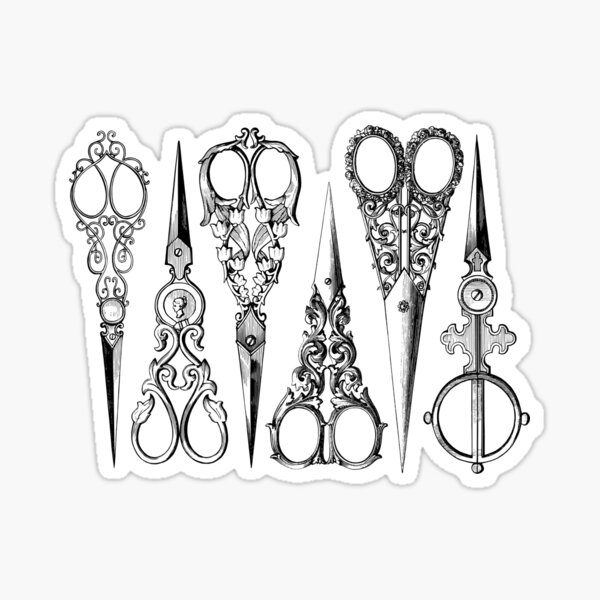 Vintage Dressmaker Scissors Pattern Antique