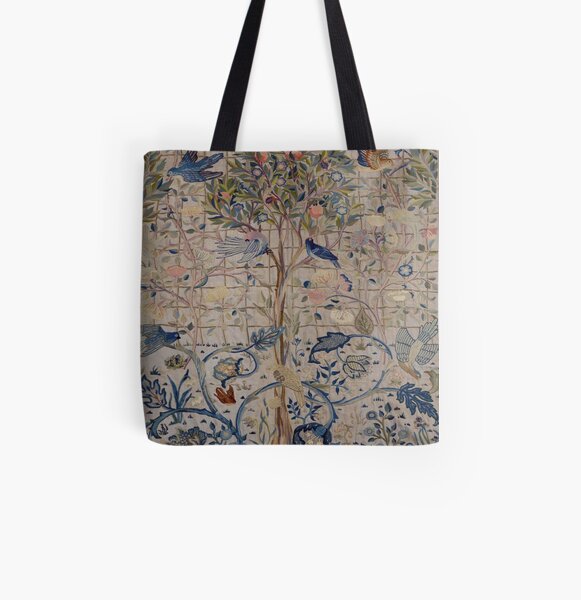 William Morris Kelmscott Trellis Embroidery All Over Print Tote Bag