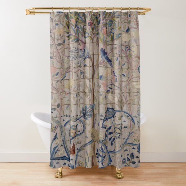 William Morris Kelmscott Trellis Embroidery Shower Curtain