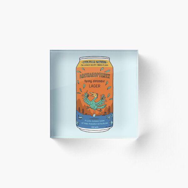 Evolution Brewing Archaeopteryx Flying Dinosaur Lager Acrylic Block