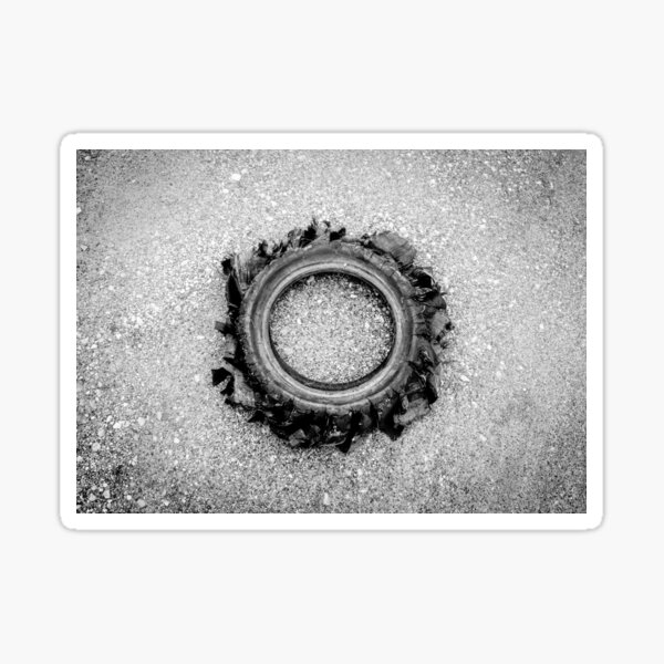 Flat Tire BW Sticker