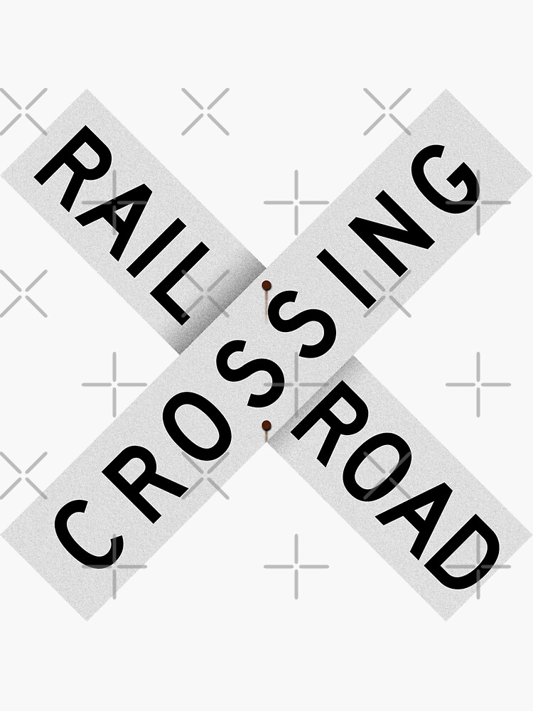 "Railroad Xing Sign (classic)" Sticker for Sale by GloopTrekker Redbubble