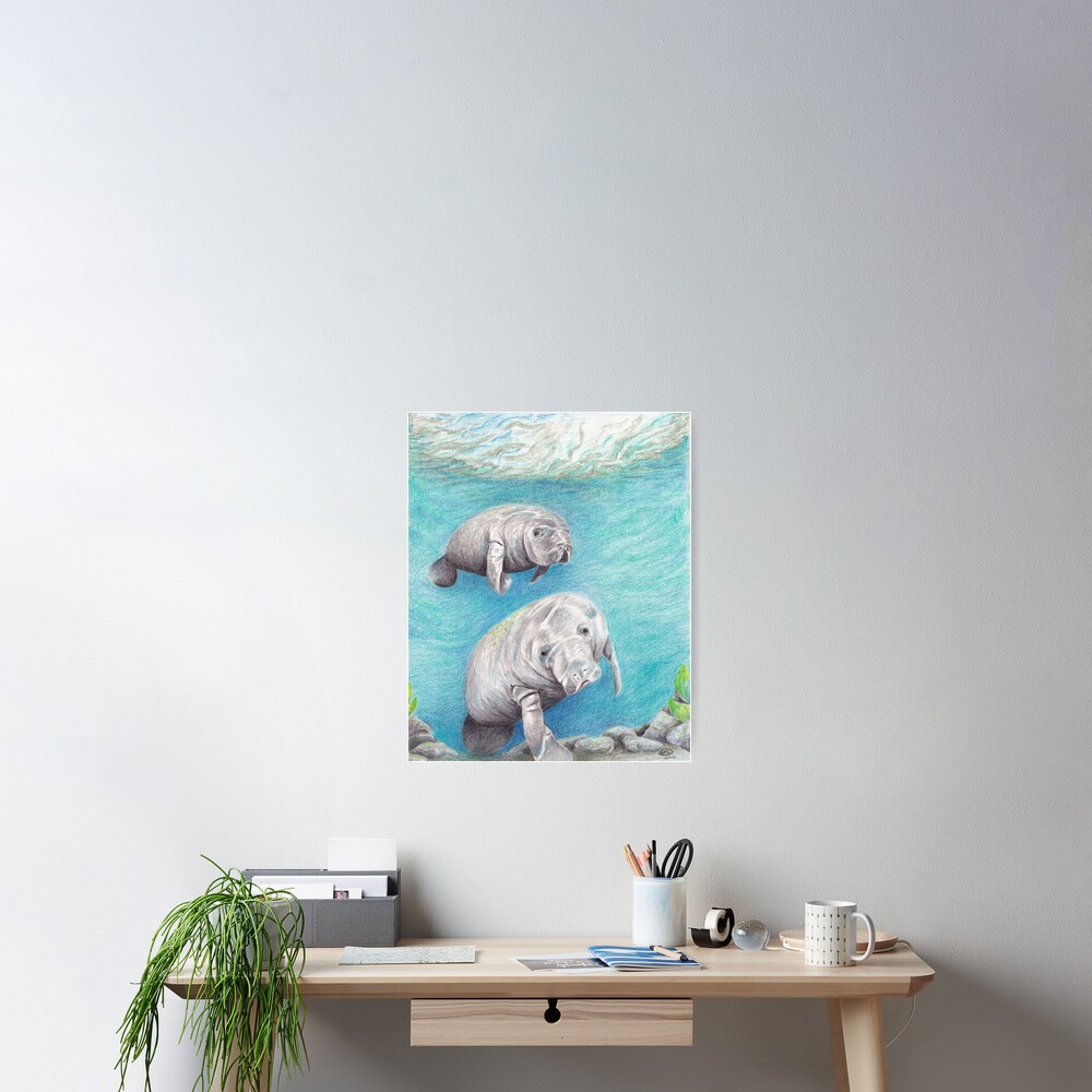 Manatees Poster for Sale by Erin Wilson | Redbubble