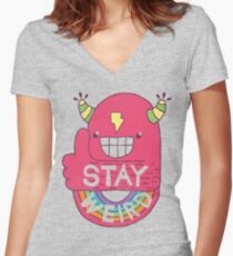 STAY WEIRD! Women's Fitted V-Neck T-Shirt