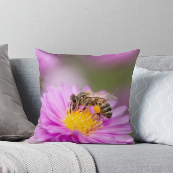 Item preview, Honeybee on a pink flower designed and sold by AnnoraBee.