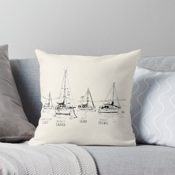 Boat ILL Throw Pillow