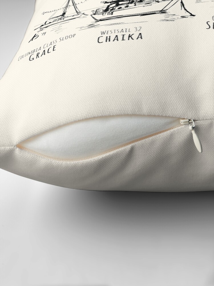Thumbnail 2 of 4, Pillow, Boat ILL designed and sold by AndrewSteers.