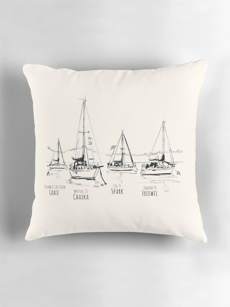 Thumbnail 3 of 4, Pillow, Boat ILL designed and sold by AndrewSteers.