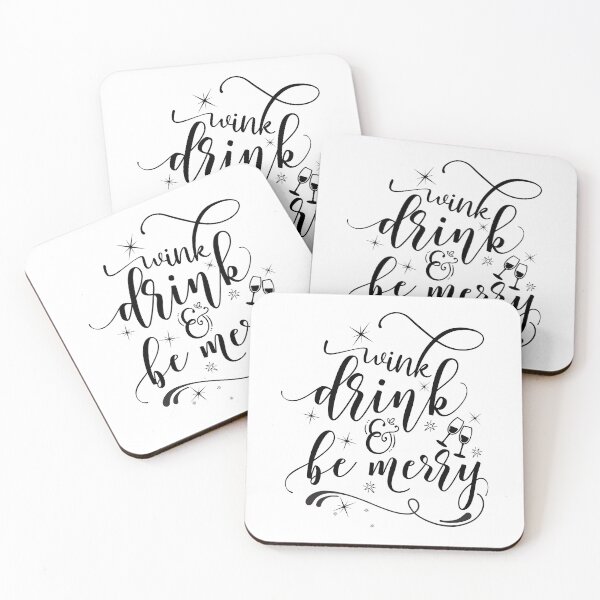 Item preview, Wink, Drink and Be Merry (Black) designed and sold by prettyvocal.