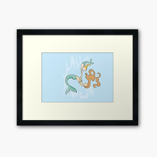 Mermaid and Daughter Framed Art Print