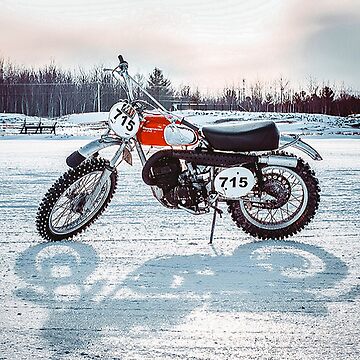 Póster for Sale con la obra «Moto de cross clásica sobre hielo» de