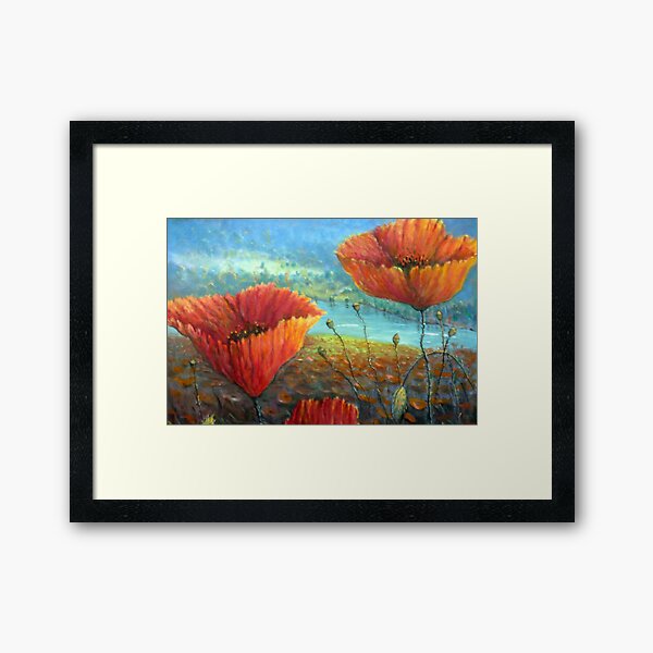 Poppy Field Provence, France Framed Art Print