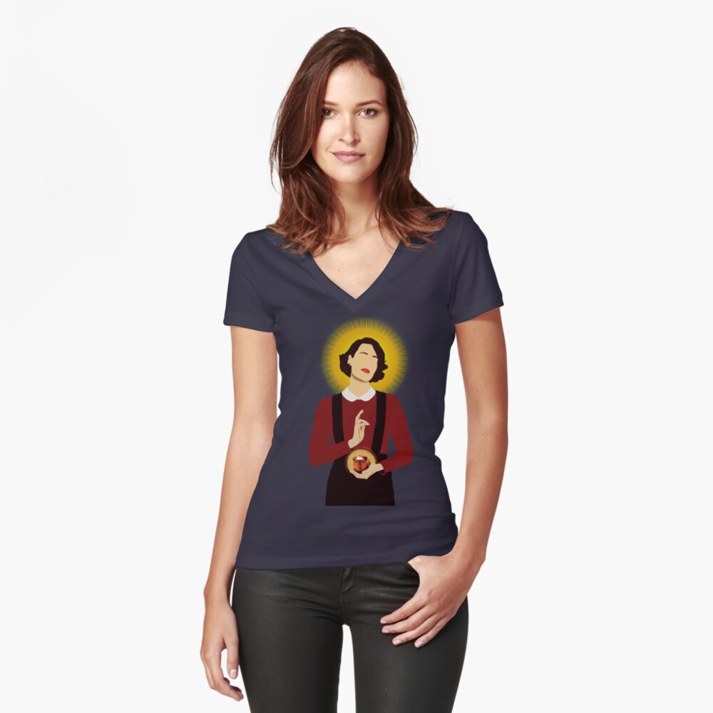 Vista previa del artículo con la obra «Camiseta entallada de cuello en V», diseñado y vendido por ru83281.