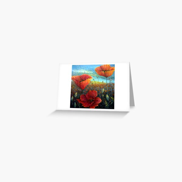Three Poppies Provence, France Square Greeting Card