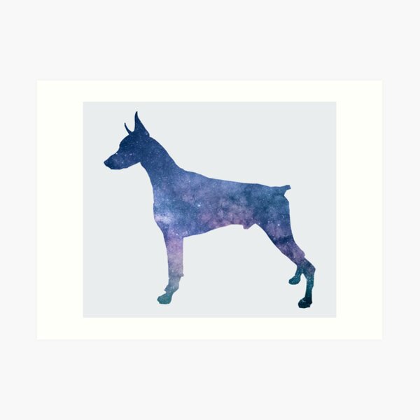 Impressions Artistiques Sur Le Theme Doberman Pinscher Bleu Redbubble