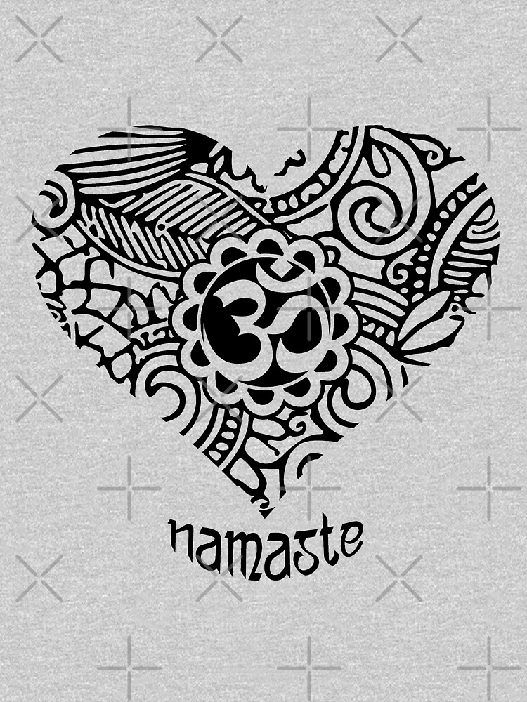 Thumbnail 3 of 3, Fitted V-Neck T-Shirt, Yoga Heart Namaste Om designed and sold by EthosWear.