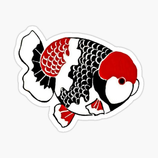 Vista previa del artículo con la obra «Logotipo de Ranchu Tri Color Goldfish», diseñado y vendido por Nosnah.