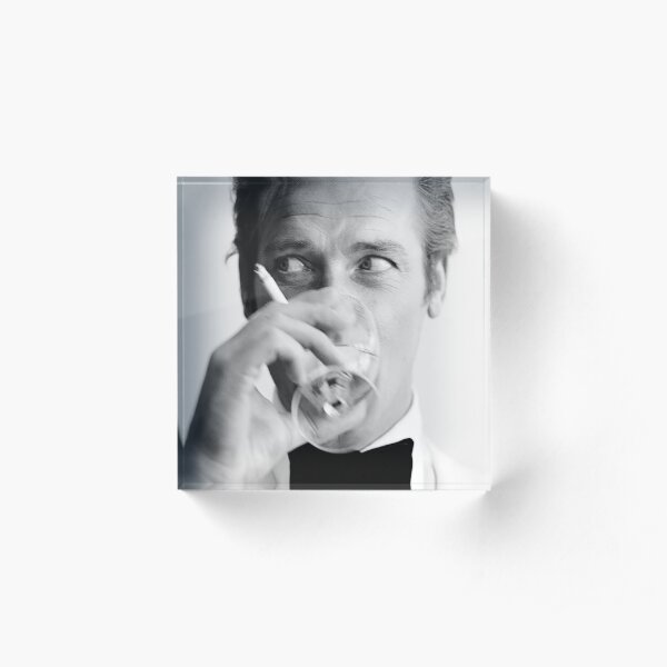 Roger Moore with Martini Retro Vintage Poster Acrylic Block
