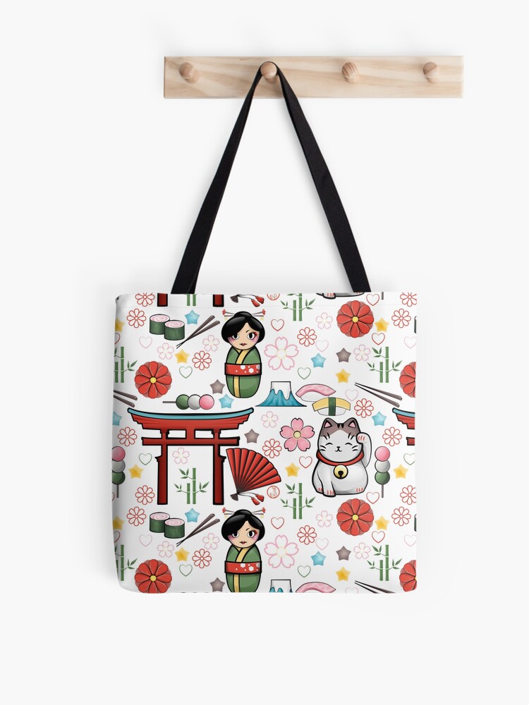 Myriade de Japonais on white Plethora of kawaii Japanese motifs