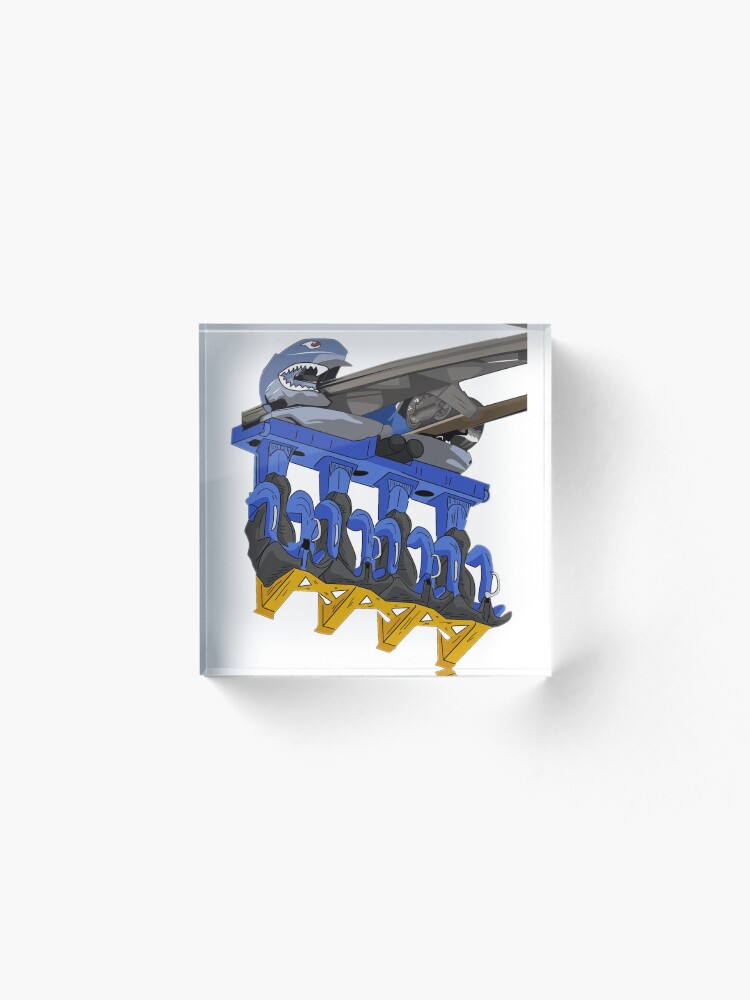 Alternate view of Afterburn Shark Train Acrylic Block
