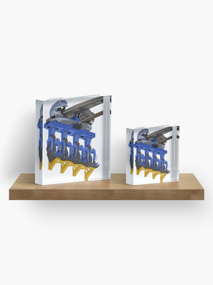 Alternate view of Afterburn Shark Train Acrylic Block