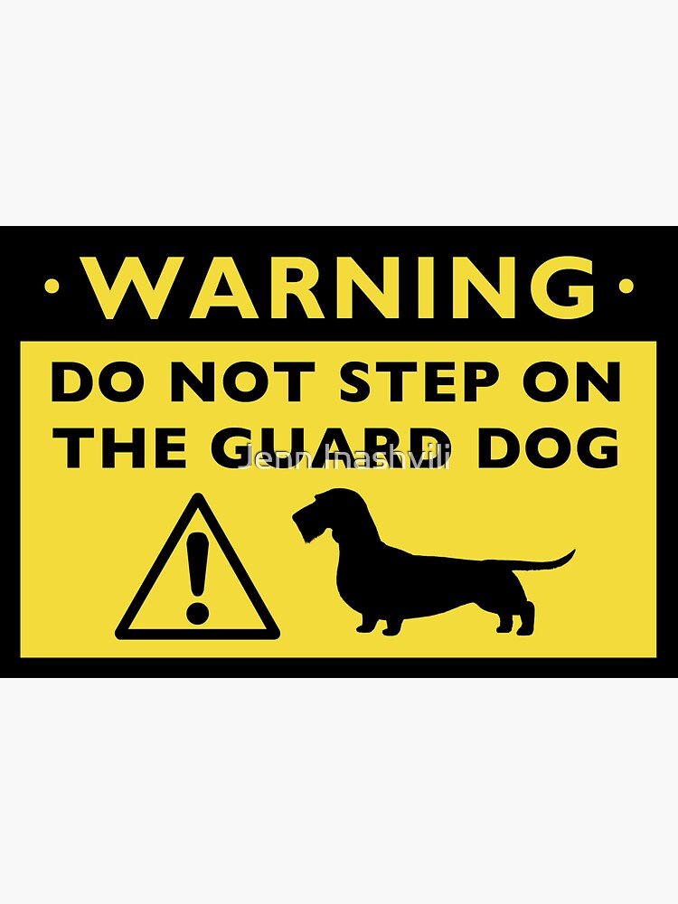 Humorous Dachshund Warning (Wirehaired Dachshund) by ShortCoffee