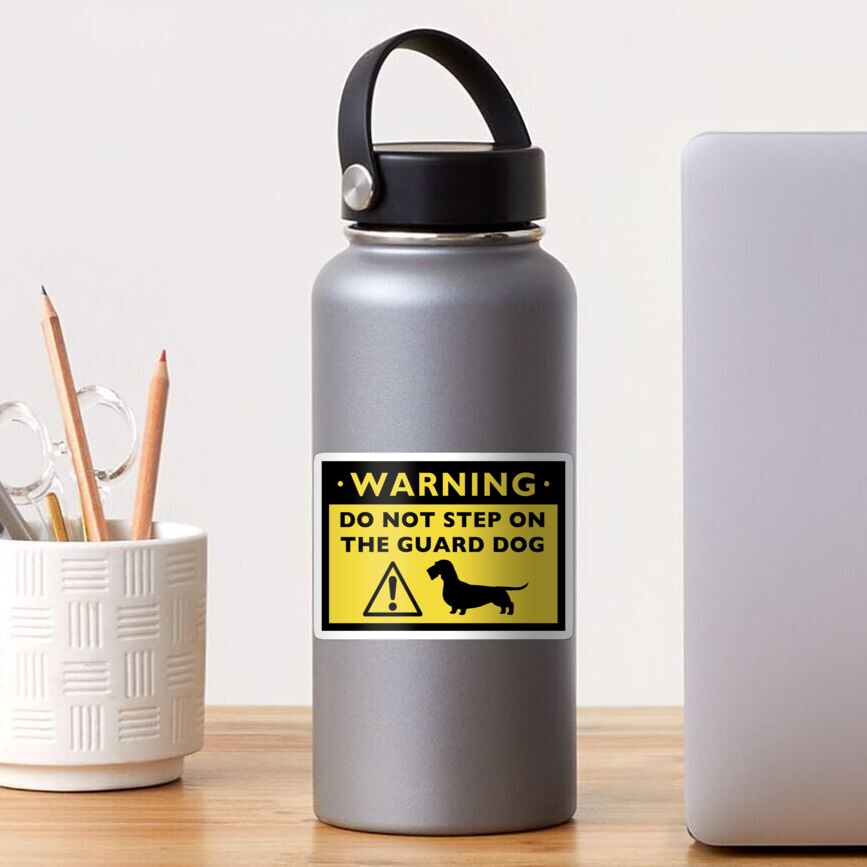 Humorous Dachshund Warning (Wirehaired Dachshund) Sticker