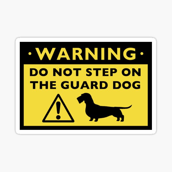 Funny Dachshund Stickers Redbubble - guard dog warning sign roblox