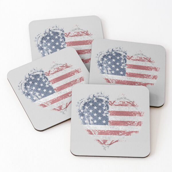 Item preview, US Flag American Stars Stripes Heart Shaped designed and sold by BalloonPrints.